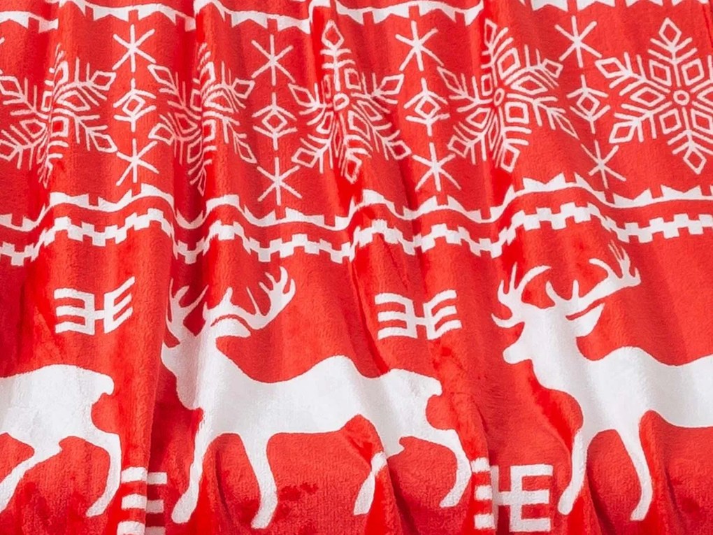 XPOSE® Mikroplyšová deka VIANOCE - červená 200x220 cm