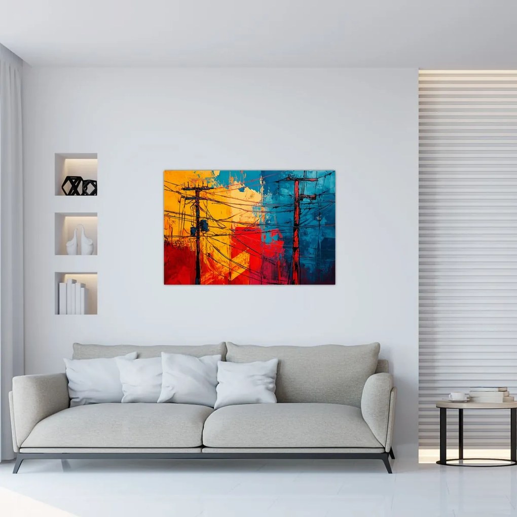 Obraz - Abstraktné elektrické vedenie (90x60 cm)