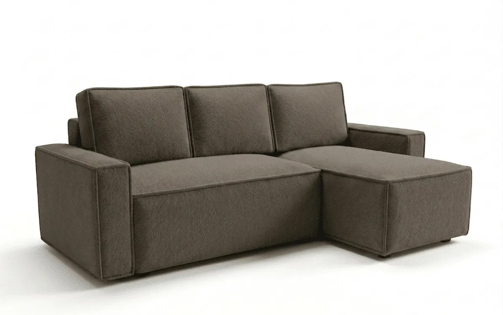 Rozkladacia obojstranná sedacia súprava do L SMART BOUCLE 232x143 cm, sivohnedá