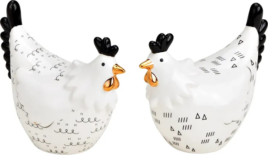 Keramická sliepočka HENIQUE 8 cm biela - viac variantov