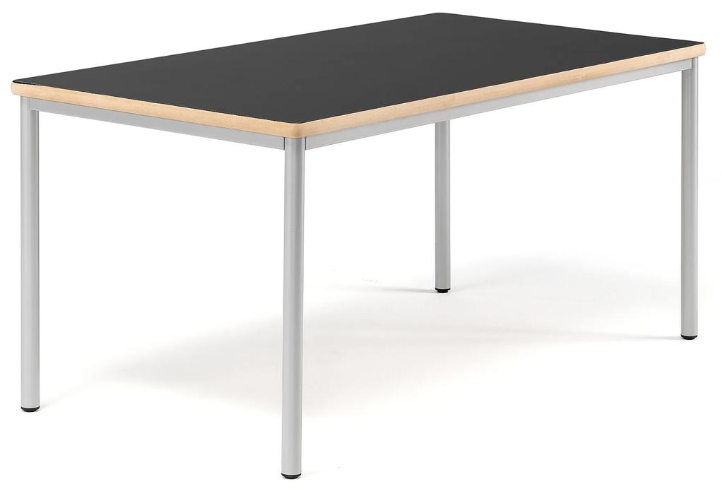 Stôl BURÅS, 1520x800 mm, čierna, strieborná