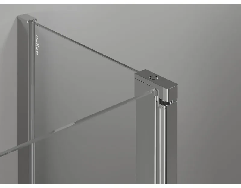Mexen, Mexen Mist L Otočné sprchové dvere 150 cm, priehľadné, chróm - 8A4L-150-001-01-00