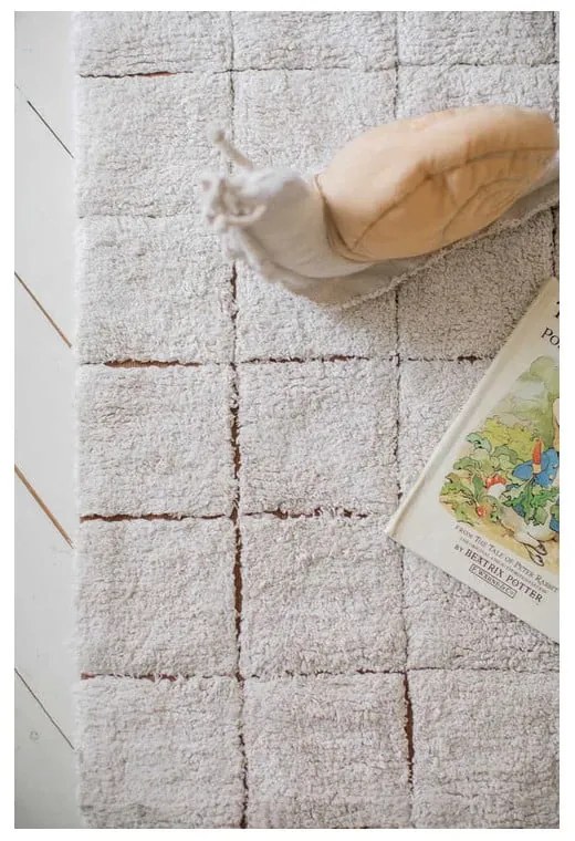 Krémový prateľný ručne tkaný bavlnený koberec 200x300 cm Mosaic – Lorena Canals