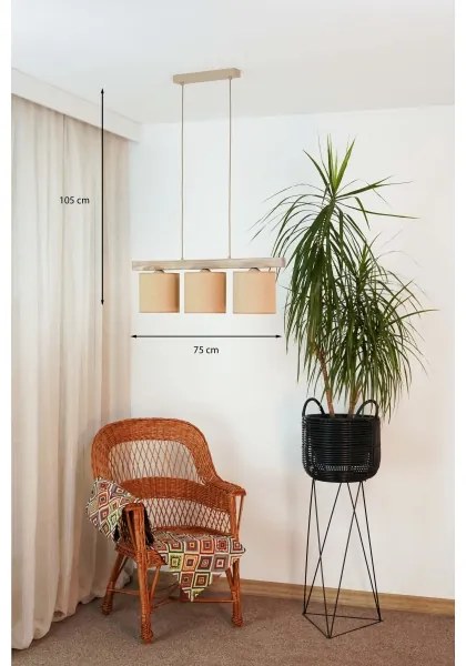 Brilagi - Luster na lanku FOREST 3xE27/15W/230V borovica/hnedá