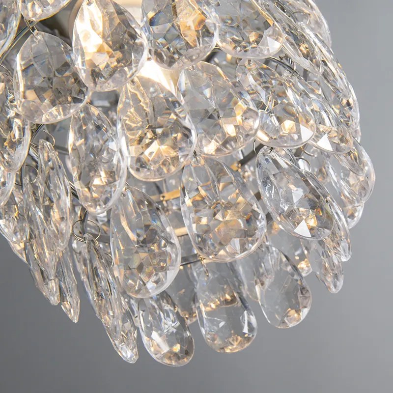 Art Deco závesné svietidlo oceľ 19 cm stmievateľné - Bling