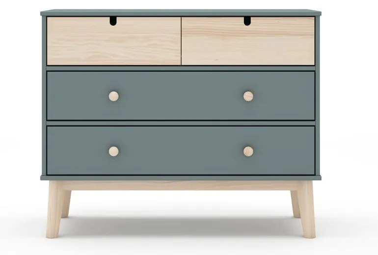 Detská komoda sivozelená 100x81x40 cm Estefania – Marckeric