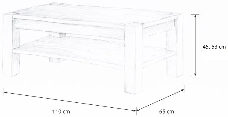 Wooded Konferenčný stolík Denver z masívu BUK 110x65x45cm