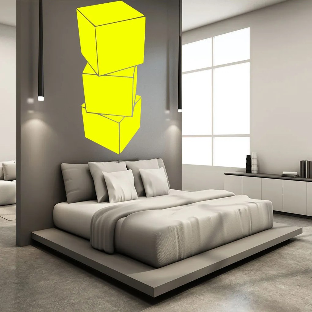 Veselá Stena Samolepka Kocky 3D Farba: šedá, Veľkosť: 100 x 45 cm