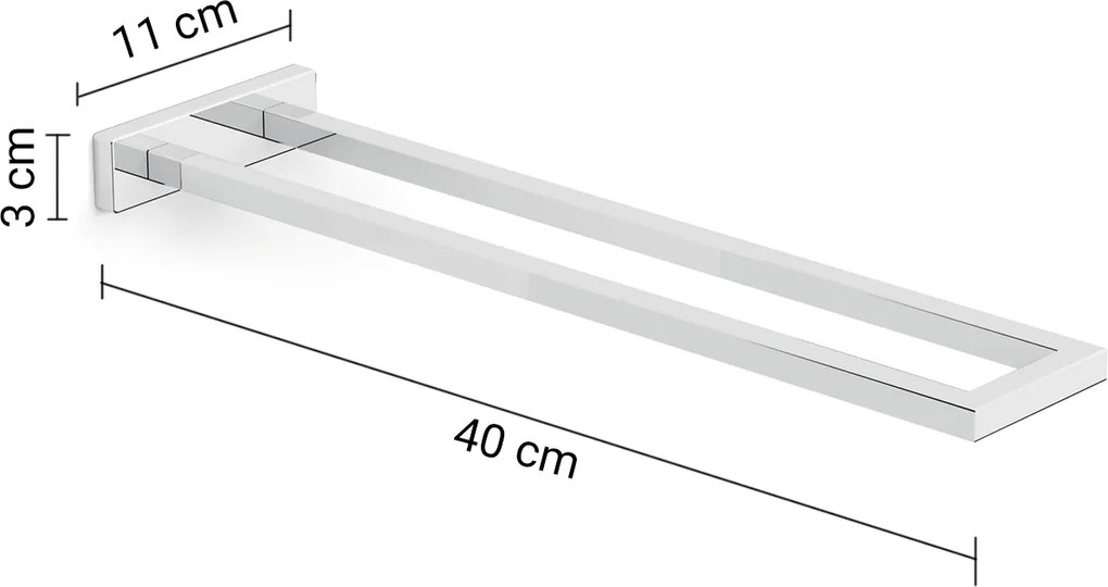 Gedy Gedy, ELBA dvojitý držiak uterákov, chróm, A02213