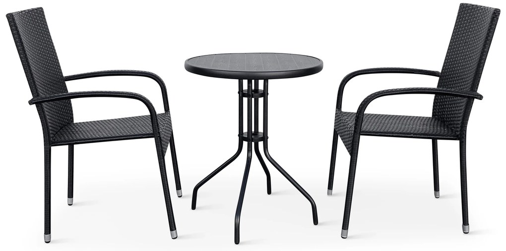 Noela Balkónový set Nina + 2x ratanová stolička Paris