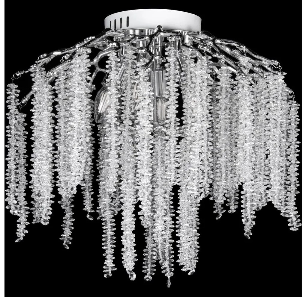 Prisadený luster 6xE14/60W/230V + 3xLED/3W pr. 54 cm lesklý chróm