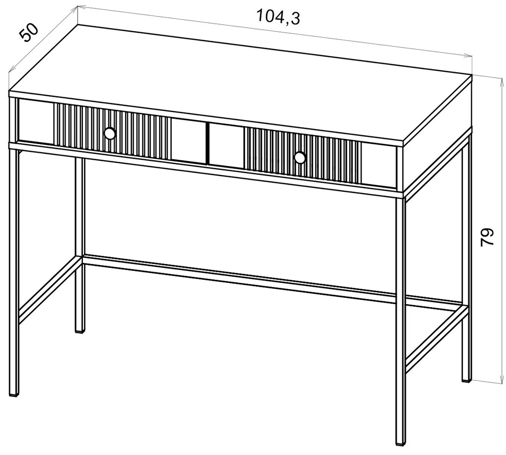 Toaletný stolík Iseo 104,3 cm čierny