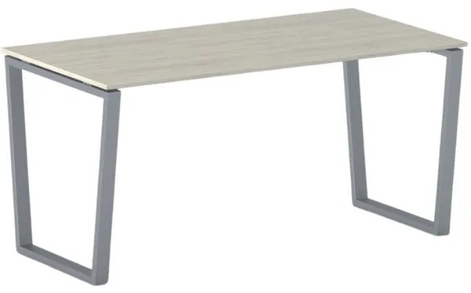 Kancelársky stôl PRIMO IMPRESS, 160x80 cm, sivostrieborná podnož, dub prírodný