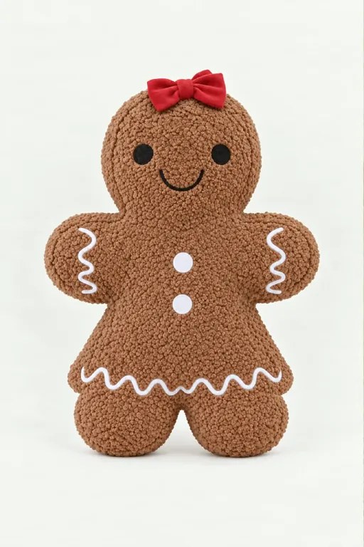Vianočný vankúš GINGER GIRL hnedý
