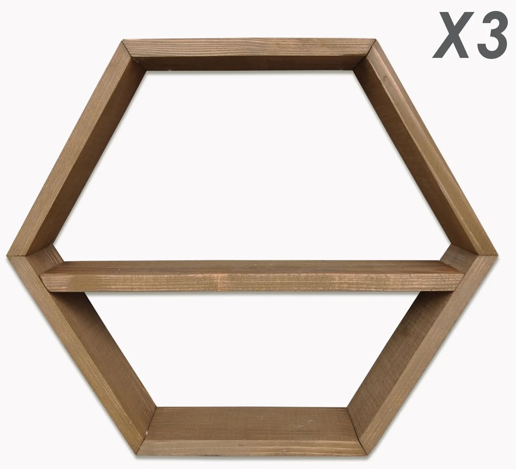 Súprava 6 ks nástenných poličiek RAF 37x40 cm orech