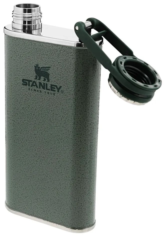 Zelená ploskačka z nehrdzavejúcej ocele 230 ml Easy-Fill Wide Mouth Flask Hammer Tone Green – Stanley