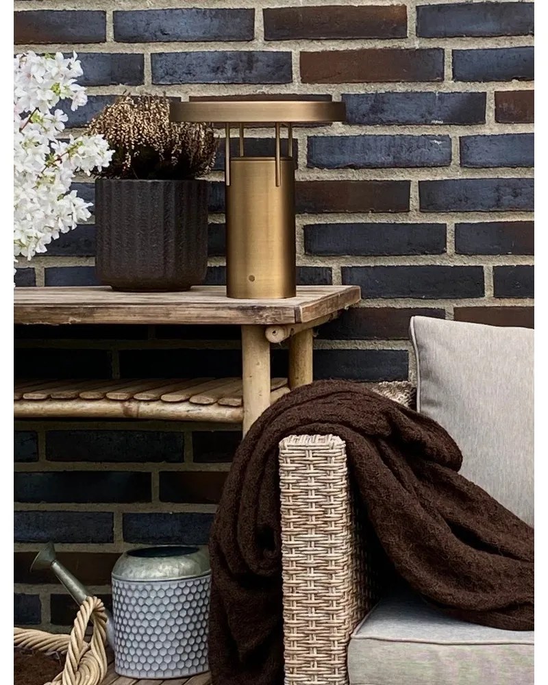 LED stmievateľná stolová lampa v bronzovej farbe s kovovým tienidlom (výška 28 cm) BringMe – Hübsch