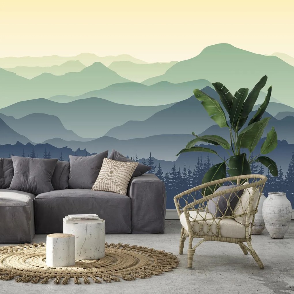 Fototapeta - Svitanie nad horami (147x102 cm)