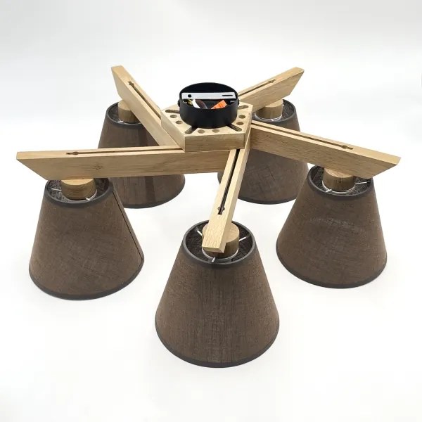 Brilagi - LED  Prisadený luster ANTHONY 5xE14/40W/230V dub/hnedá