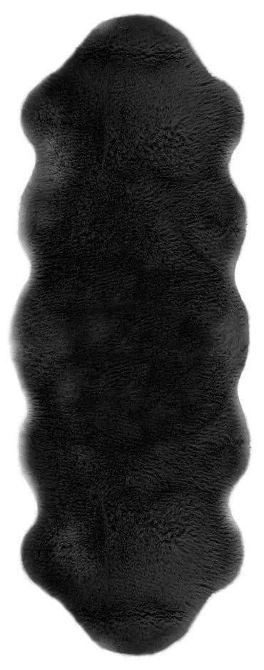 Čierna umelá kožušina Tiseco Home Studio Lambskin, 60 x 180 cm