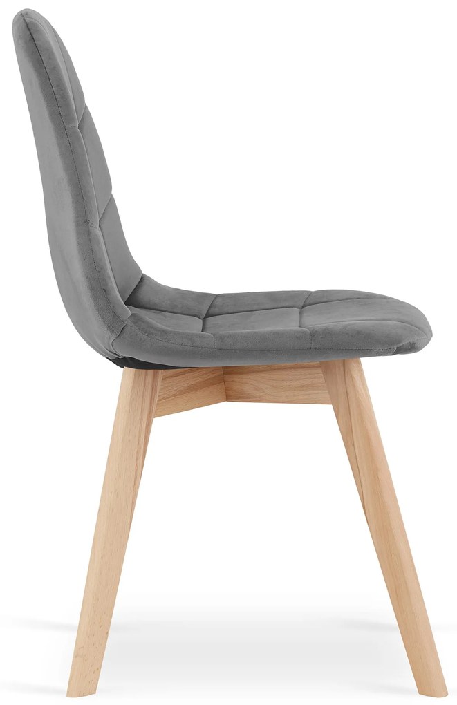 Jedálenský set 1 + 4, biely stôl ADRIA 120x80 cm + tmavosivá zamatová stolička BORA