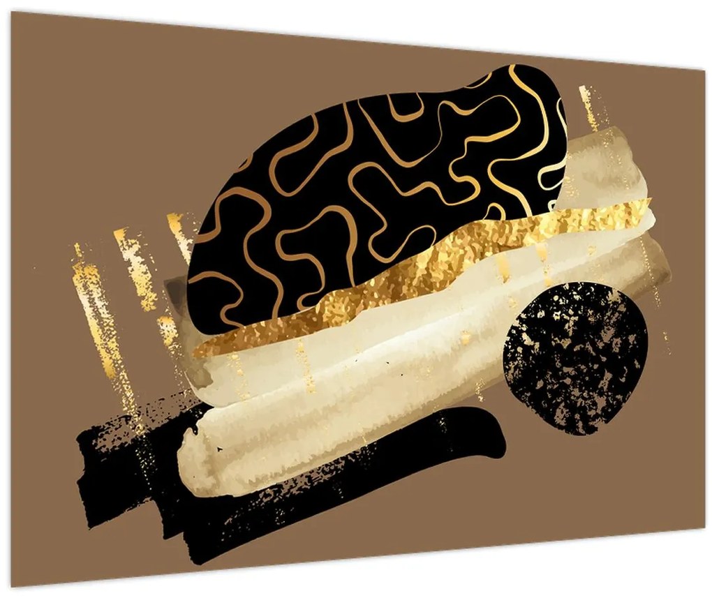 Obraz - Abstrakcia golden brown N⁰3 (90x60 cm)