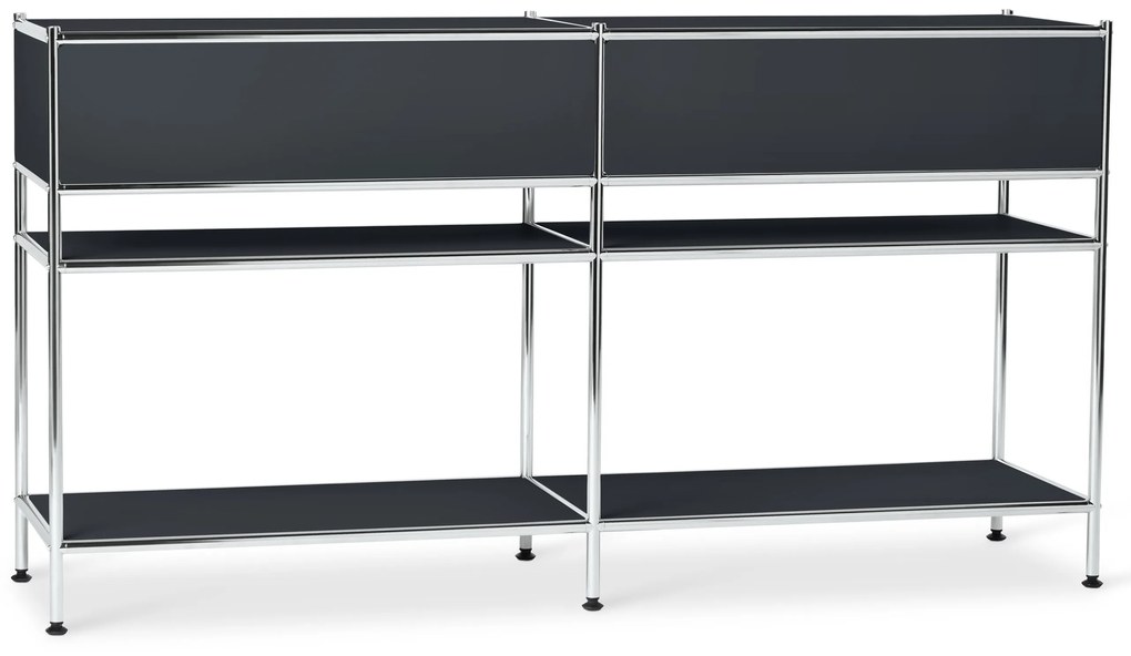 Kovový konzolový stolík »CN3« s 2 zásuvkami, čierny