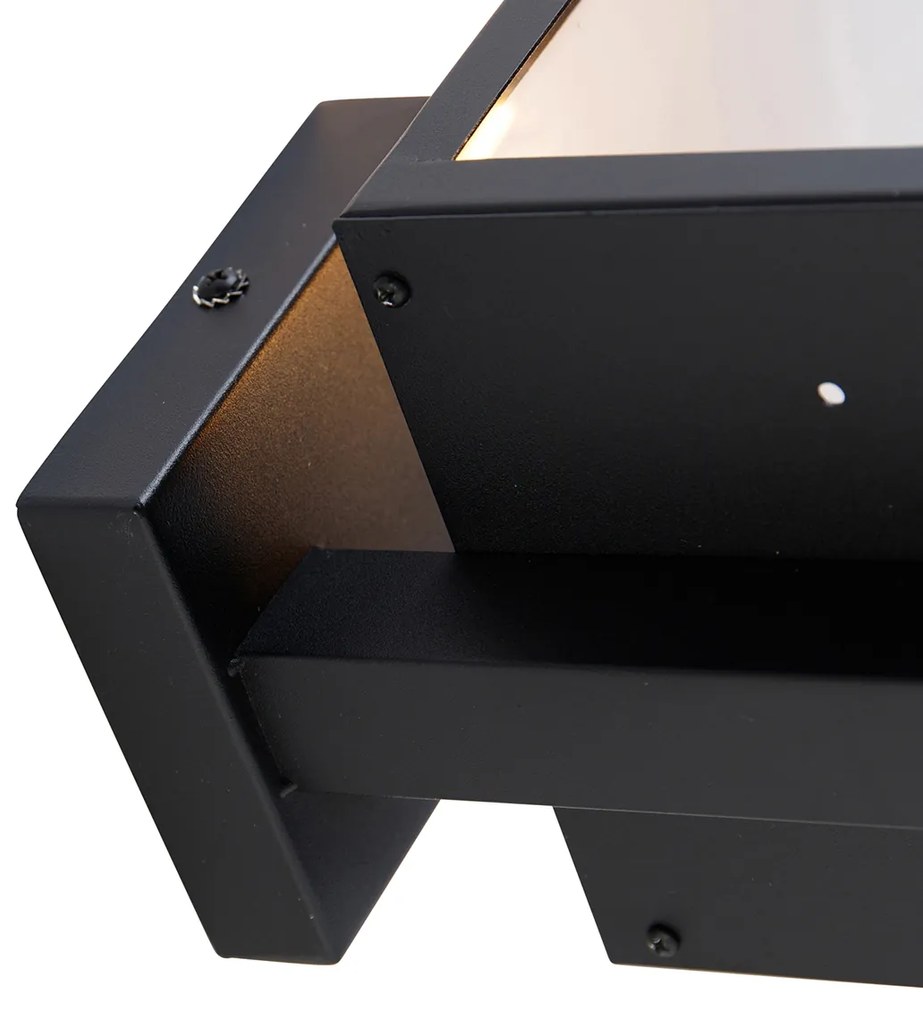 Inteligentné vonkajšie nástenné svietidlo čierne so sklom 30 cm vrátane Wifi ST64 - Rotterdam