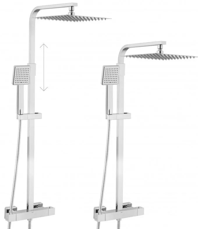 Sprchová súprava GABI s termostatickou batériou - 25x25 cm - chrómová