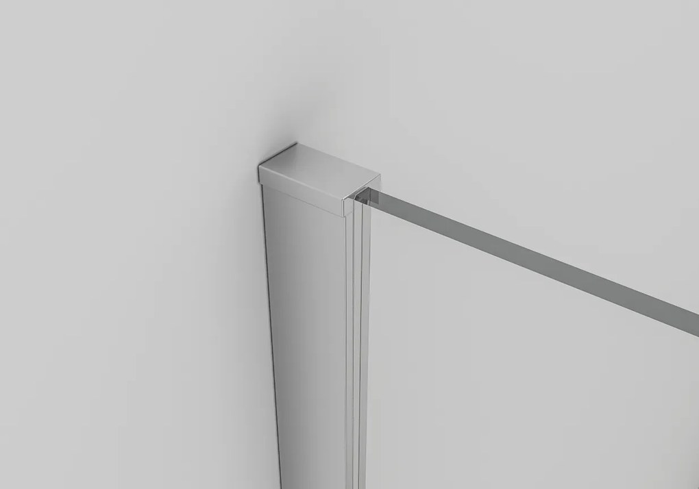 CERANO - Sprchová zástena Walk-in Onyx Ľ/P - guľatá vzpera - chróm, transparentné sklo - 50x200 cm, CER-CER-DY101-50-200