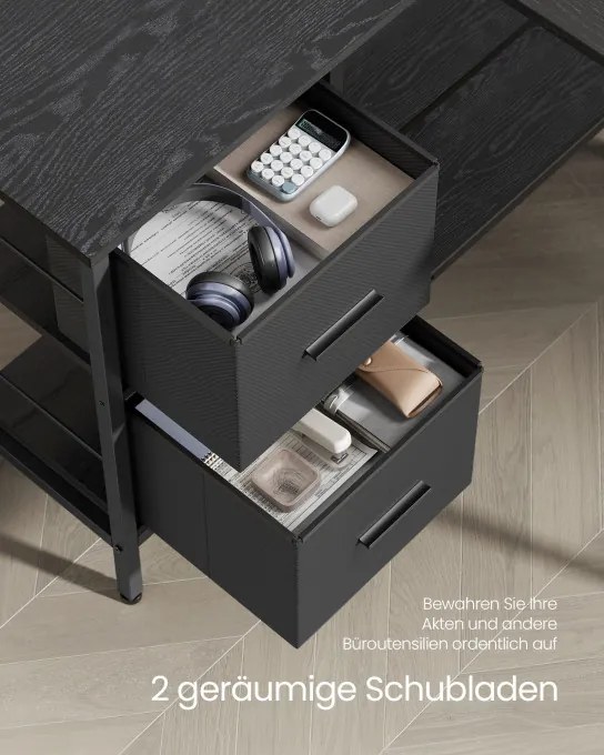 Rohový kancelársky stôl s dvoma boxami LWD098B56