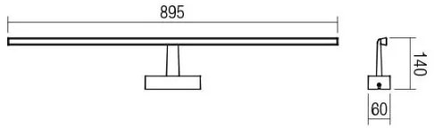 Redo 01-1677 -LED Kúpeľňové osvetlenie zrkadla NEPTUNE LED/18W/230V 89,5 cm IP44