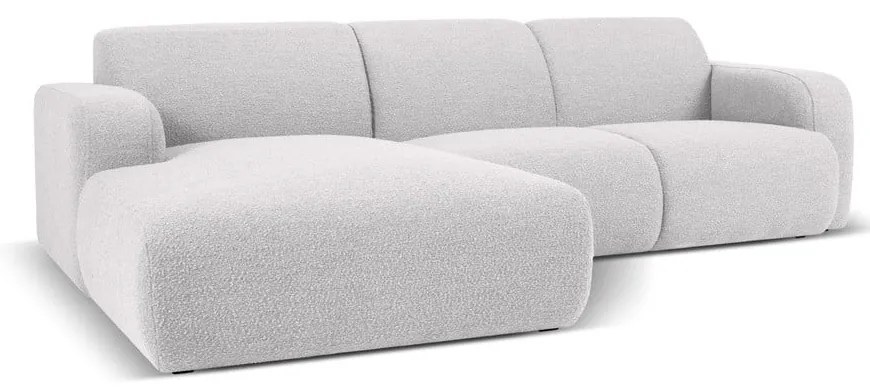 Svetlosivá rohová pohovka z textílie bouclé (ľavý roh) Molino – Micadoni Home