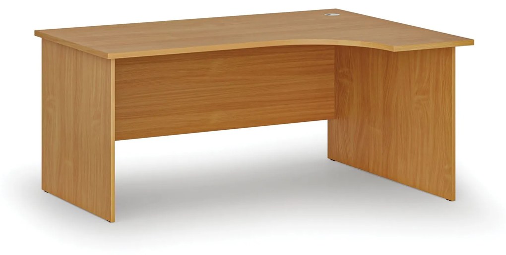 Kancelársky rohový pracovný stôl PRIMO WOOD, 1600 x 1200 mm, pravý, buk