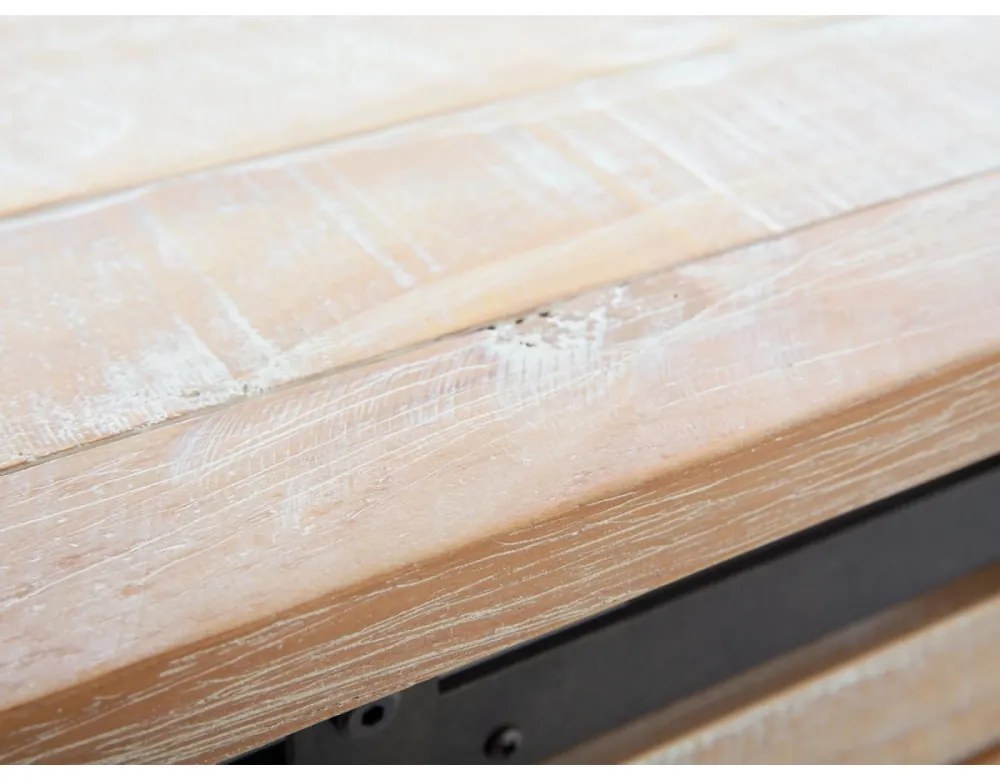 furniture-nabytek.cz - Masívna spodná skrinka pod drez Capera z borovice a MDF, lakovaná, biela/hnedá – 70×35×60 cm
