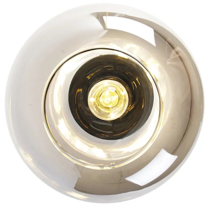 Inteligentné stropné svietidlo čierne so zlatom a dymovým sklom vrátane Wifi A60 - Zuzanna