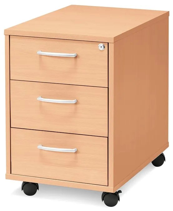 Kancelársky kontajner FLEXUS, 3 zásuvky, 600x400x600 mm, buk