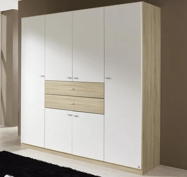 Šatníková skriňa Landsberg, dub sonoma/biela