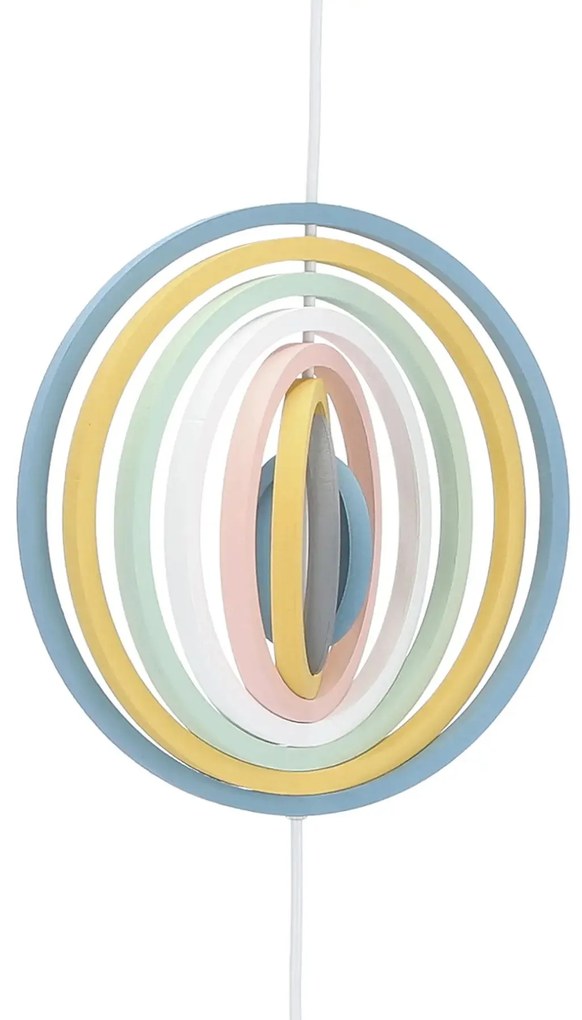 Candellux Bielo-dúhový závesný luster Hoops pre žiarovku E27 31-12043