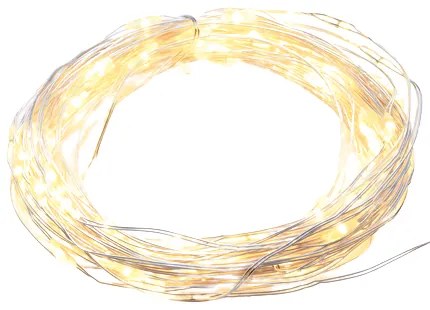 ACA Lighting LED dekoračná strieborná girlanda, 8 funkciou, teplá biela farba, 30 m, IP44 vonkajšiu