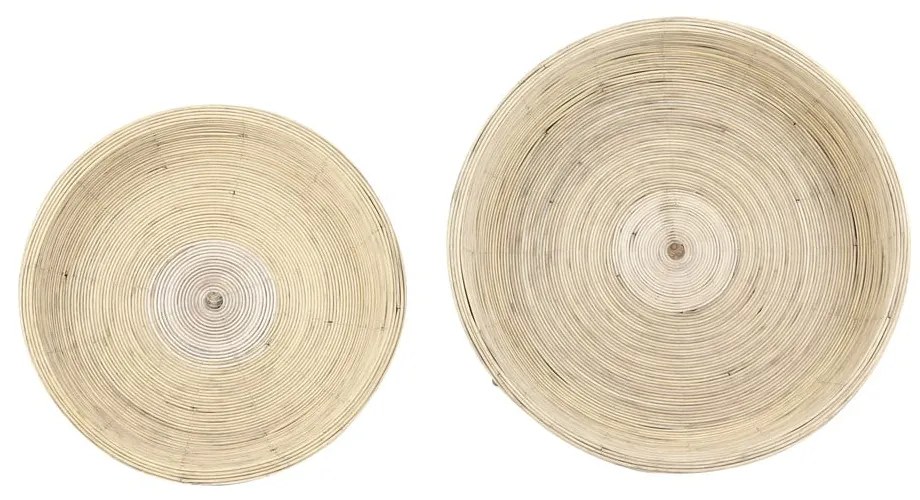 Ratanové okrúhle odkladacie stolíky v súprave 2 ks ø 56 cm Colon – Light &amp; Living