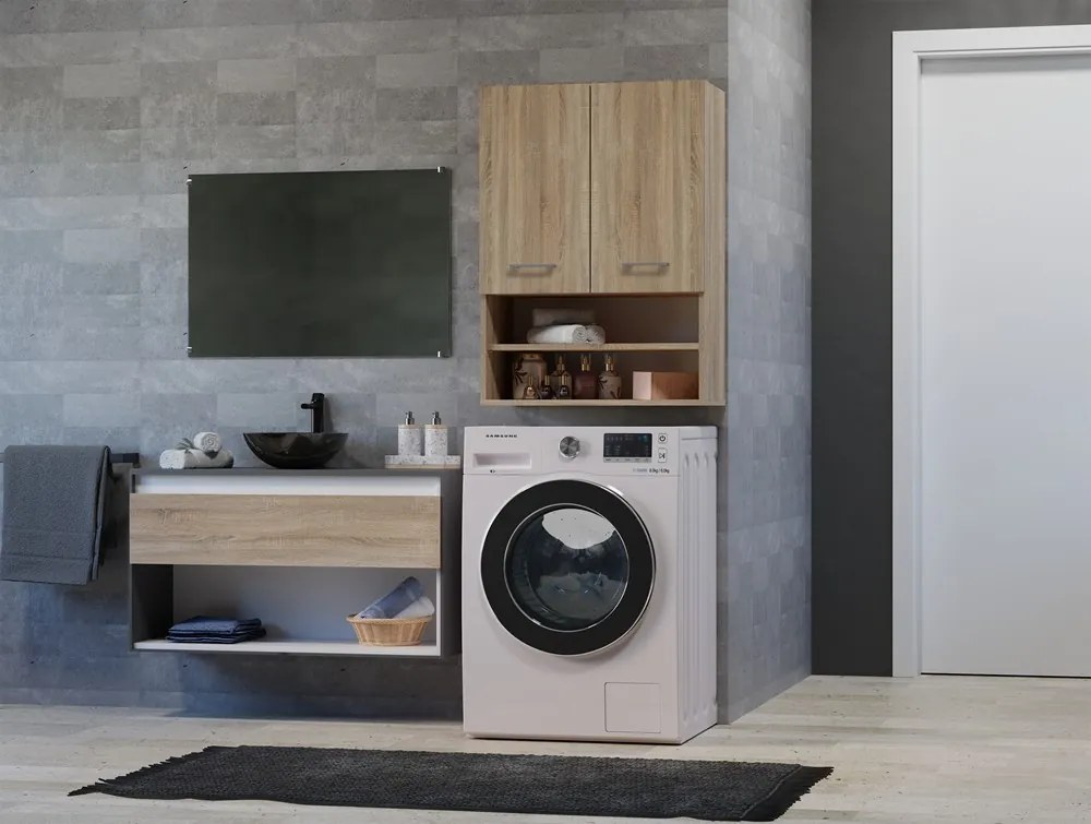 Dubová kúpeľňová skrinka s policami POLA III dub sonoma