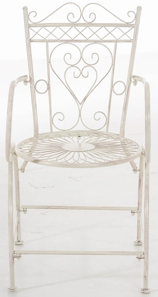 Kovová stolička Sheela s područkami (SET 2 ks) - Krémová antik