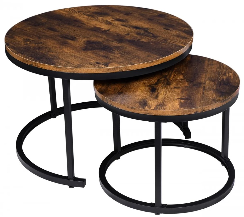 Sada stolov GALEN hnedá/čierna