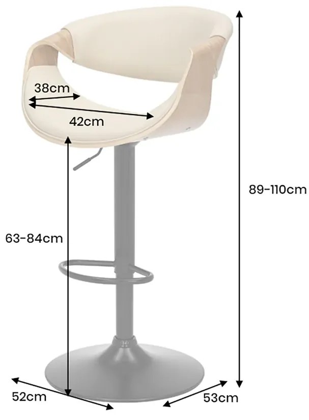 Barová stolička ORGANIC otočná čierna dekor orechového dreva