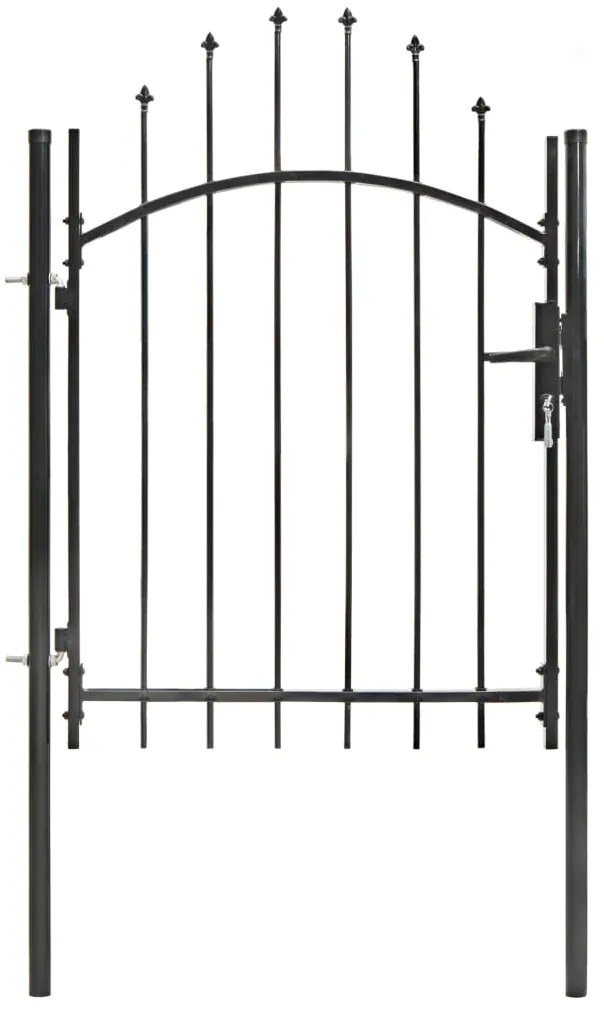 vidaXL Záhradná brána, oceľ 1x1,75 m, čierna