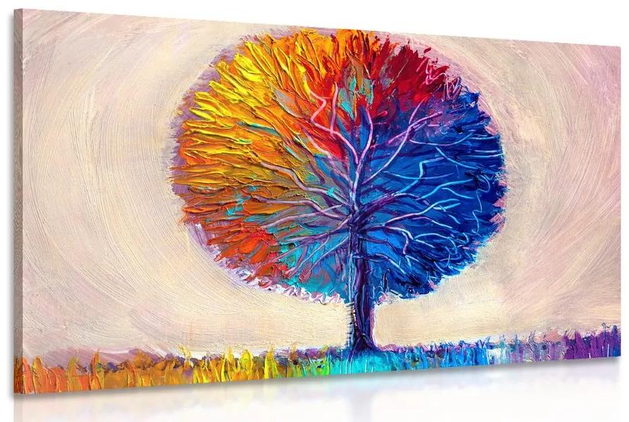 Obraz farebný akvarelový strom Varianta: 120x80