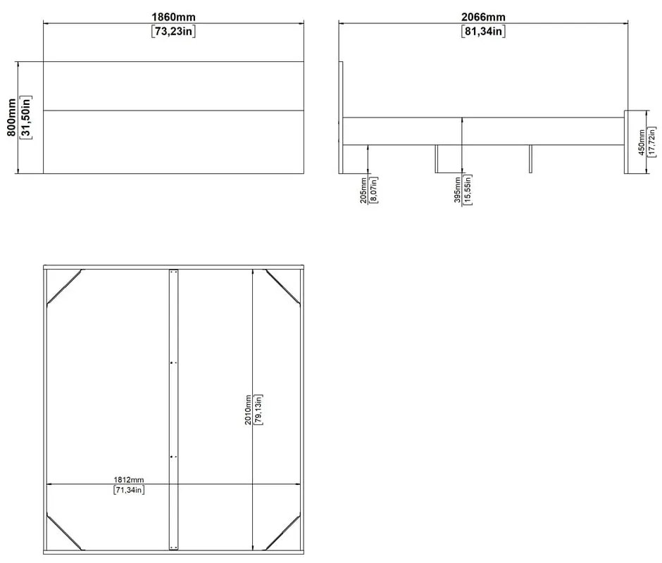 Dvojlôžková posteľ v dekore duba bez roštu 180x200 cm v prírodnej farbe Naia – Tvilum