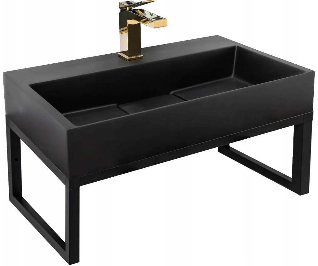 Rea Goya závesný rám pre umývadlo 70 x 46 cm, čierna, REA-U8668