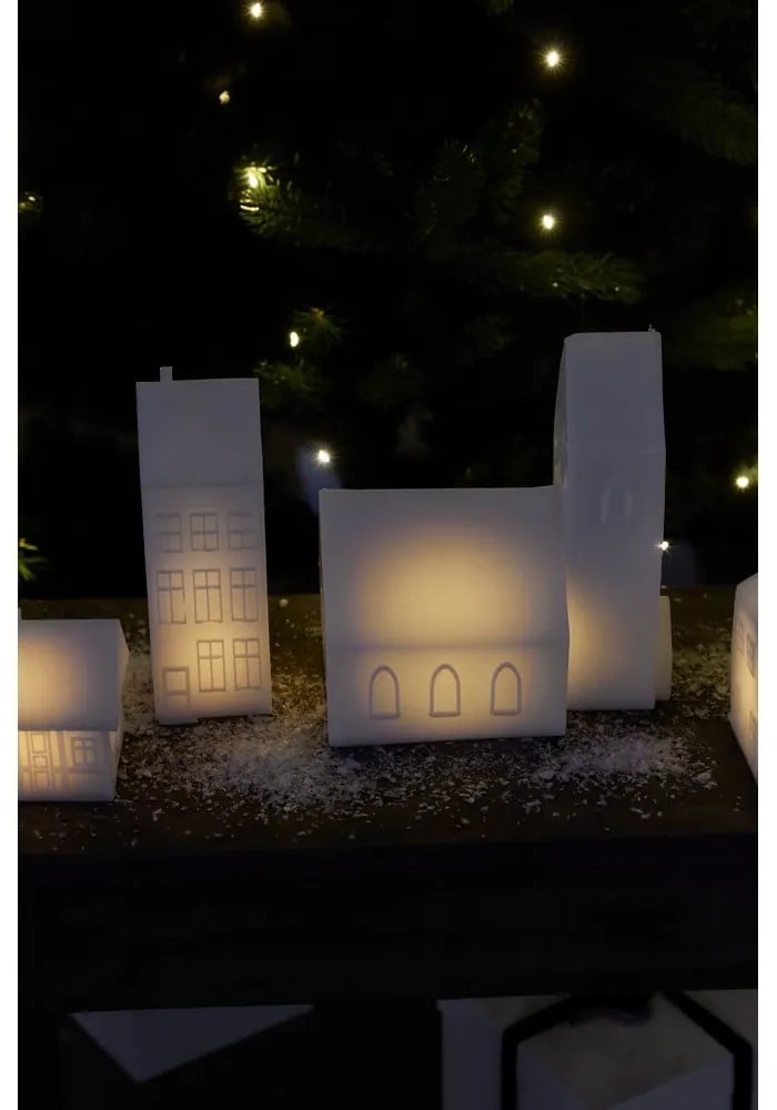 Biela svetelná dekorácia na baterky Copenhagen City Church – Sirius